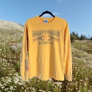 Yellow Harley Davidson Long Sleeve Shirt